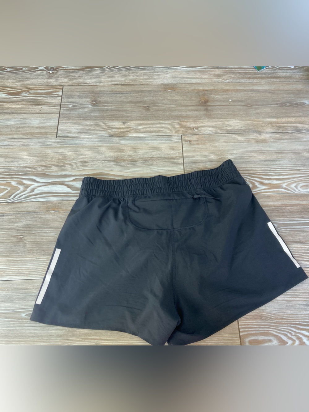 adidas Black Running Shorts with White Stripe Accent Size Medium - Picture 2 of 12